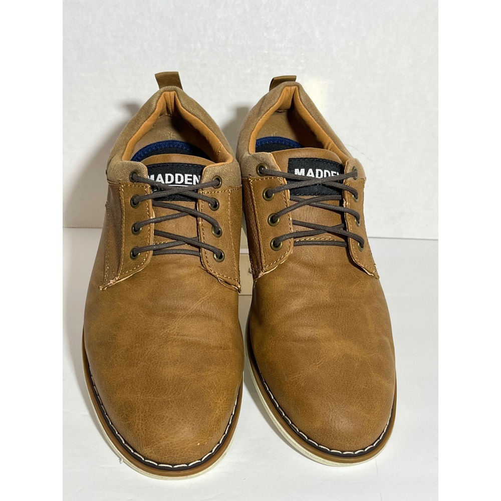 Steve Madden Madden M-LOOU Tan Brown Faux Leather Oxford Shoes Mens 9.5M